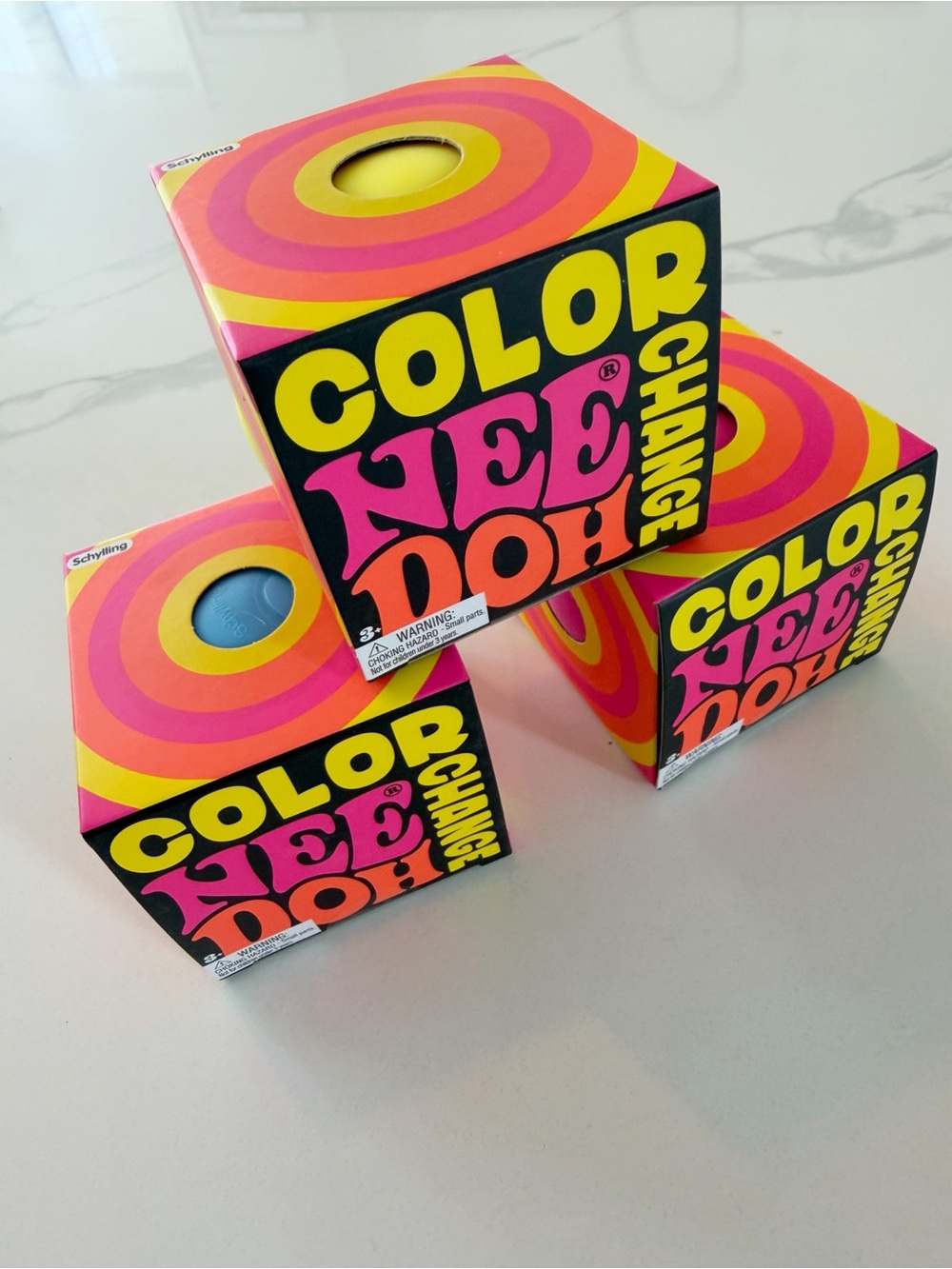 Color Changing NeeDoh FULL SET of 3 (Blue Pink Yellow) Rare Trio Bundle 🟡🔵🌸